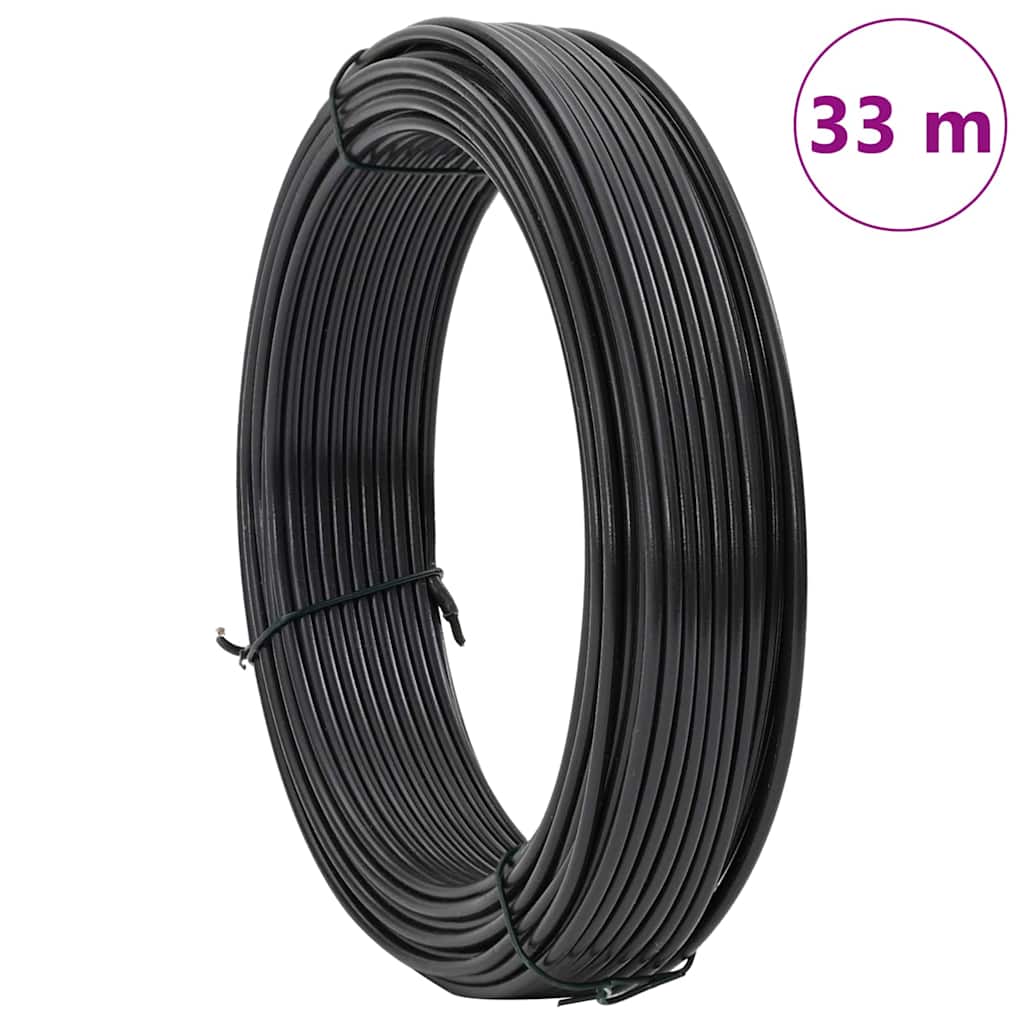 Zaun-Bindedraht 250 m 0,9/1,4 mm Stahl Schwarzgrün