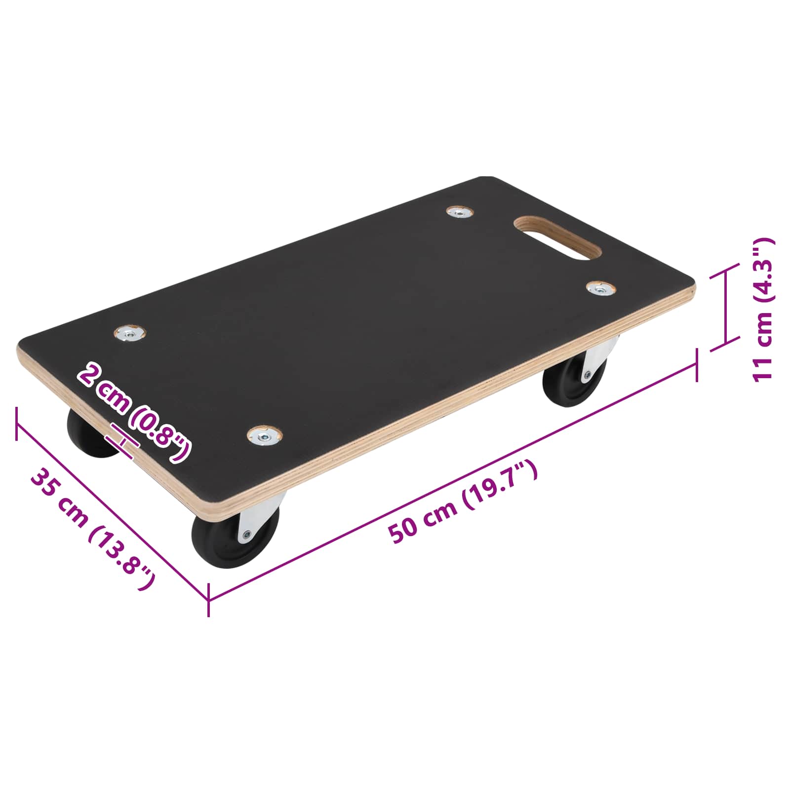 Transportroller 2 Stk. Rechteckig 60x40x11,5 cm 250 kg