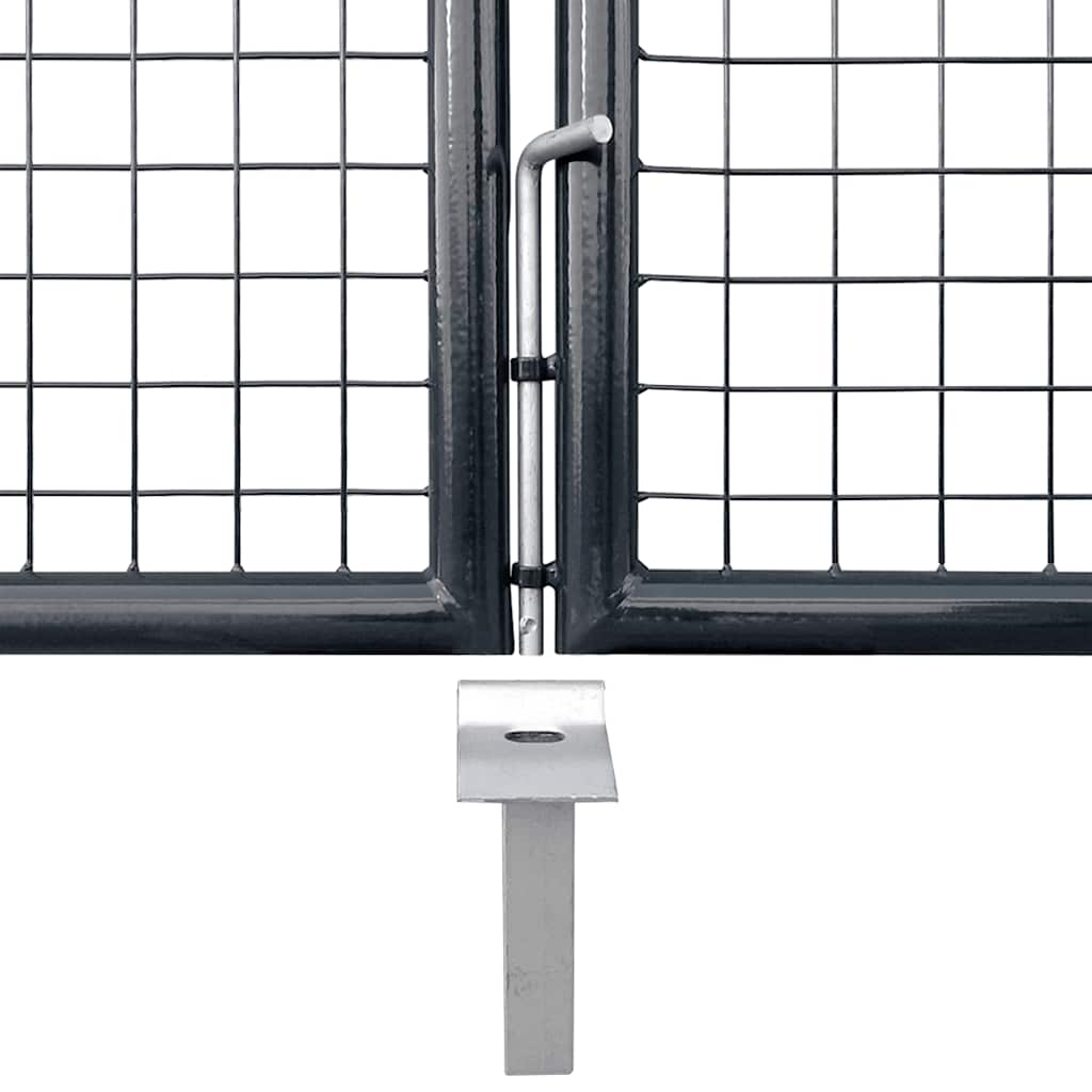 Maschen-Gartentor verzinkter Stahl 300 x 75 cm Grau