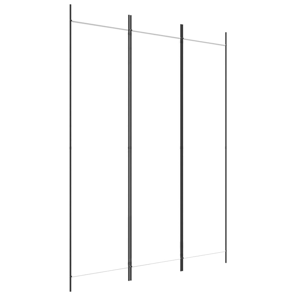 3-tlg. Paravent Schwarz 150x200 cm Stoff