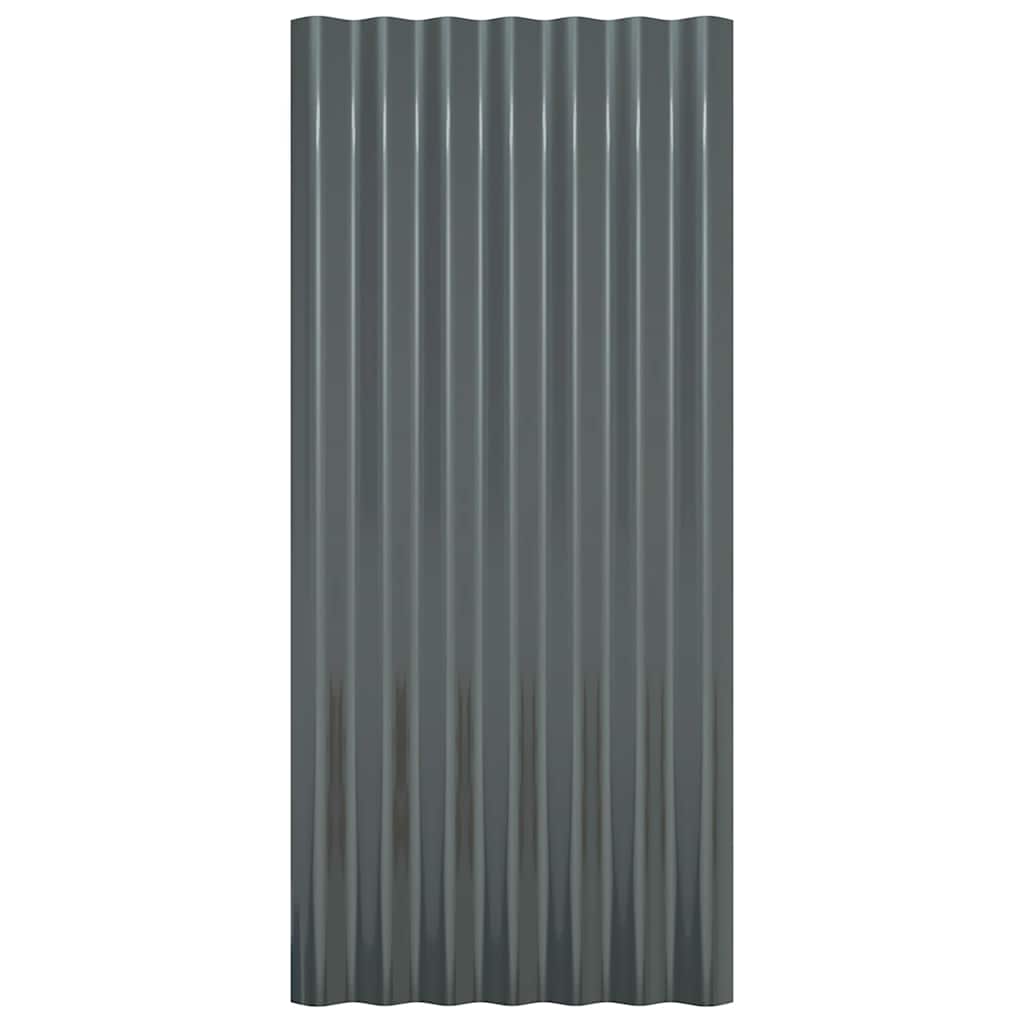Dachpaneele 12 Stk. Verzinkter Stahl Grün 100x36 cm