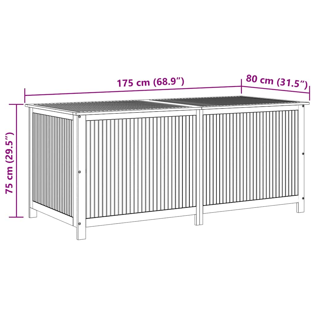 Garten-Aufbewahrungsbox 150x80x75 cm Massivholz Akazie