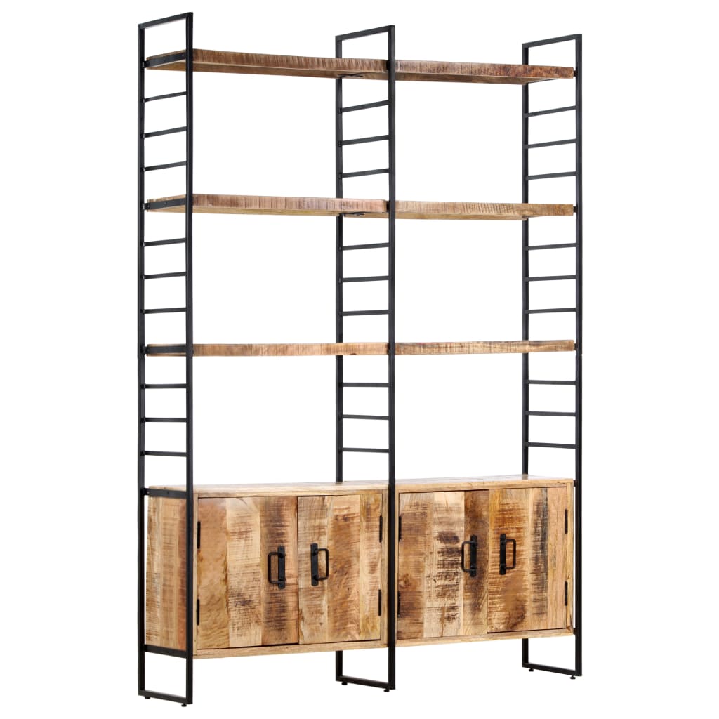 Bücherregal 4 Ebenen 124x30x180 cm Altholz Massiv