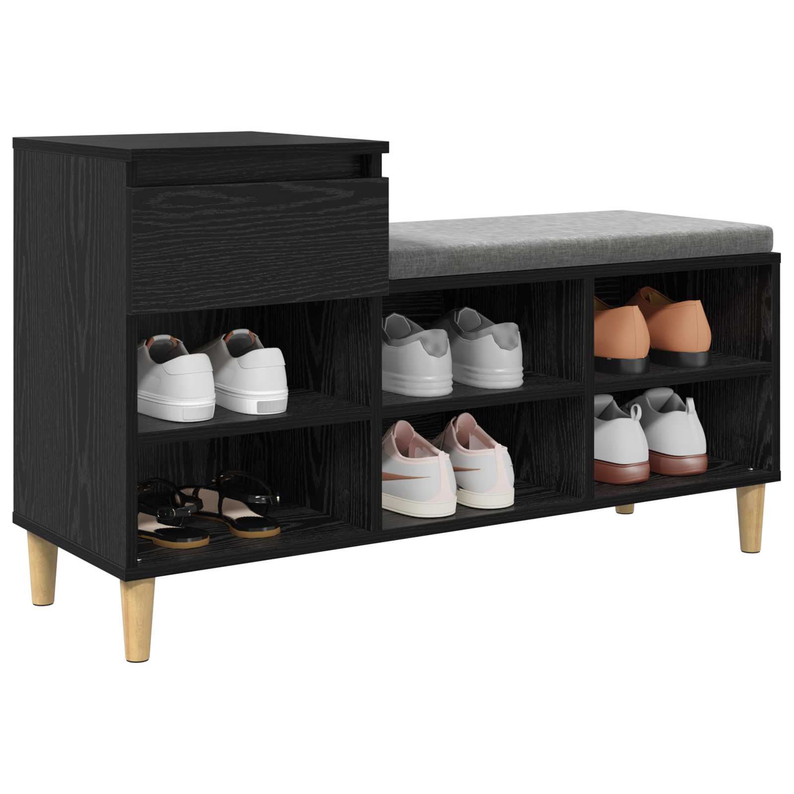 Schuhregal Weiß 102x36x60 cm Holzwerkstoff