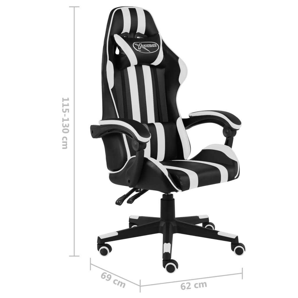 Gaming-Stuhl Schwarz und Blau Kunstleder