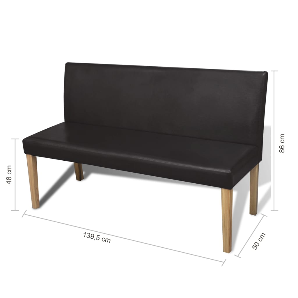 Sitzbank 139,5 cm Grau Kunstleder