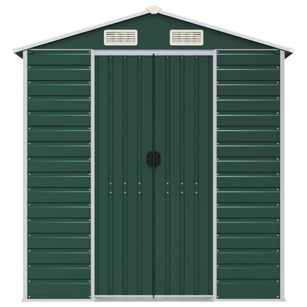 Gerätehaus Grün 191x130x198 cm Verzinkter Stahl