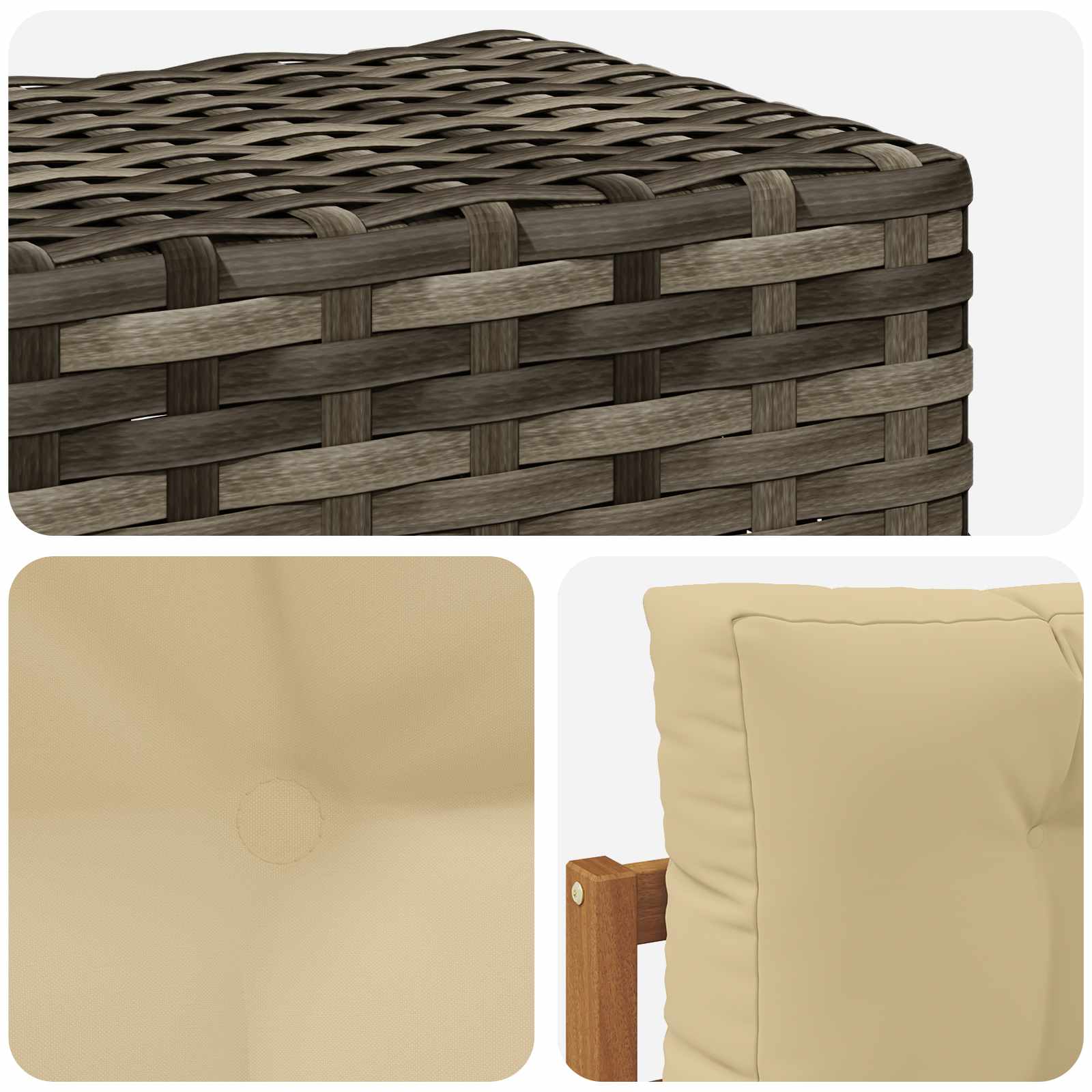 2 Stück Outdoor-Sofa Natur