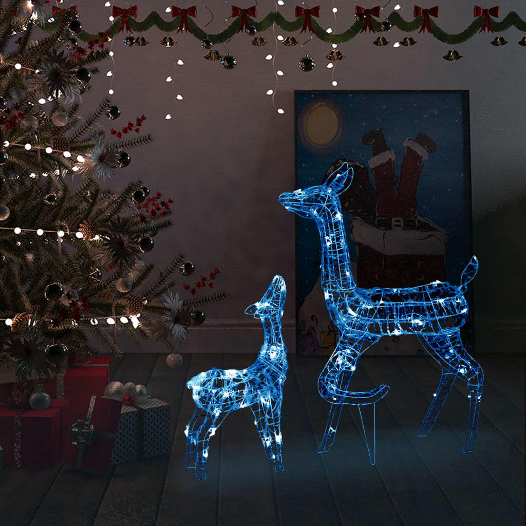 LED-Rentier-Familie Weihnachtsdeko Acryl 160 LED Warmweiß