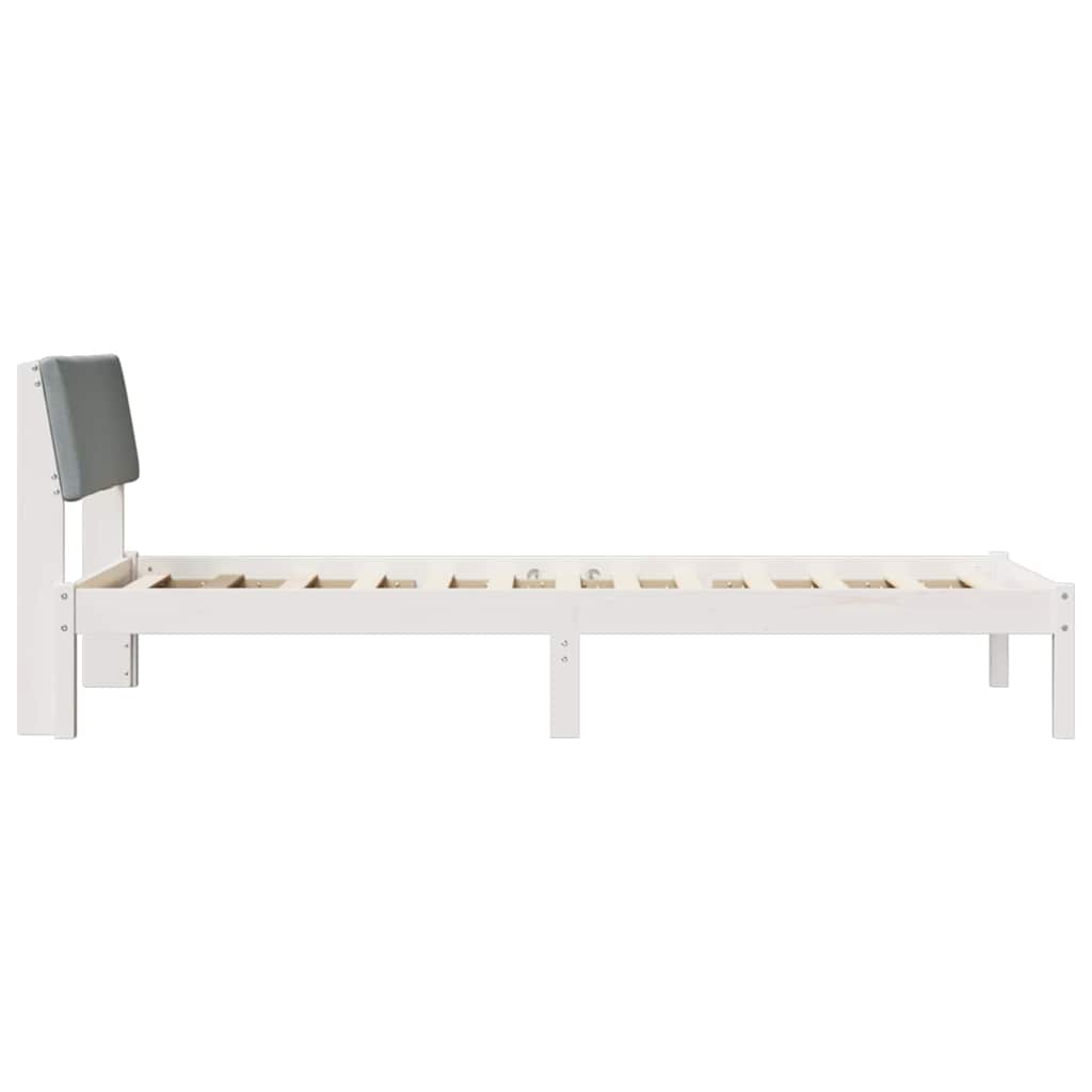 Bettgestell Braun und hellgrau 200 x 200 cm Massivholz Kiefer