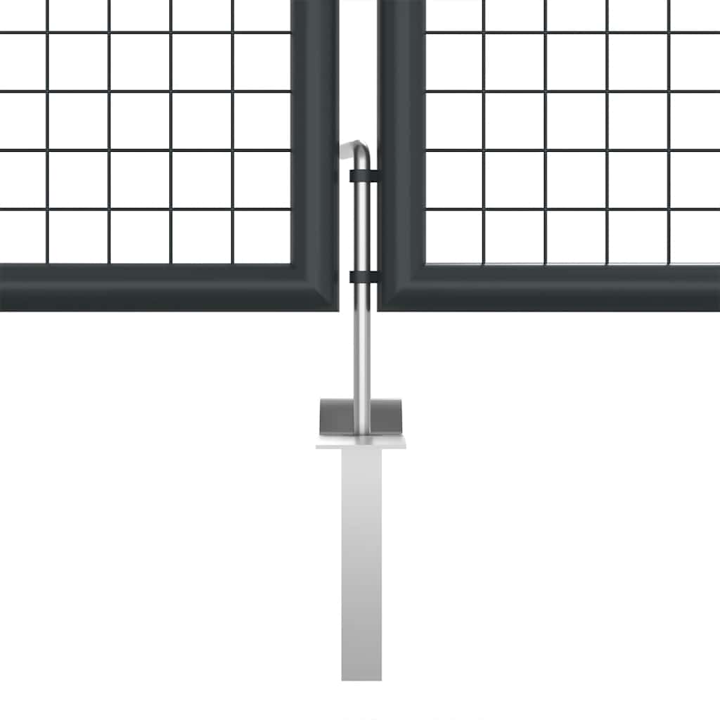 Maschen-Gartentor verzinkter Stahl 400 x 75 cm Grau
