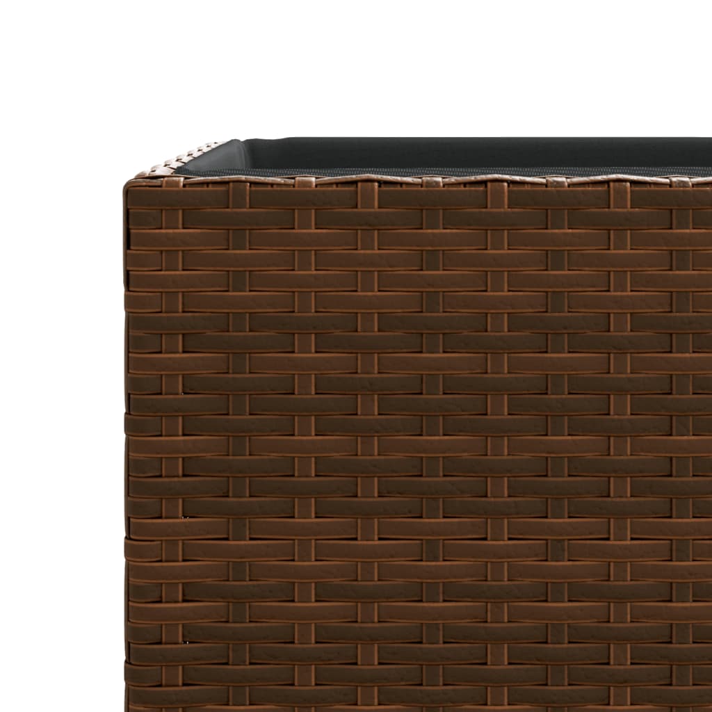 Pflanzkübel 3 Stk. Schwarz Poly Rattan