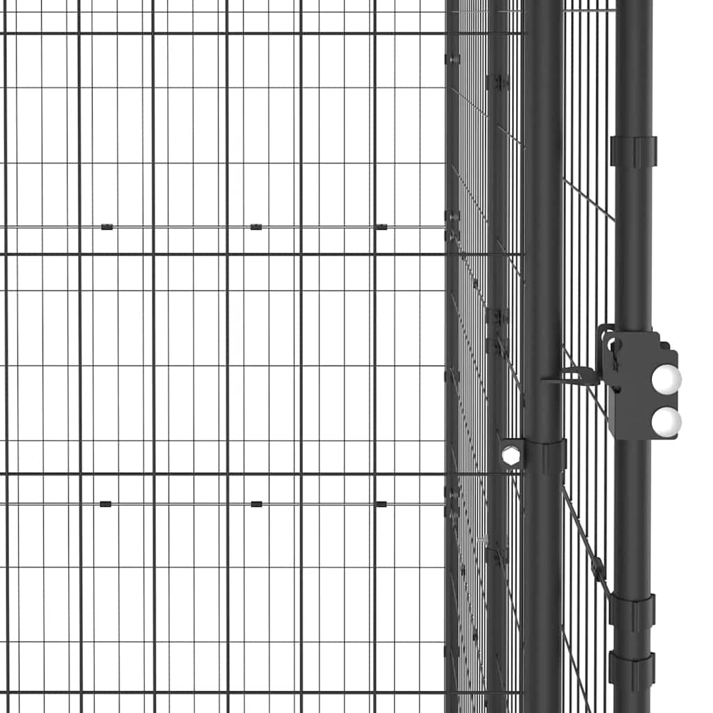 Outdoor-Hundezwinger Stahl mit Überdachung 110x220x180 cm
