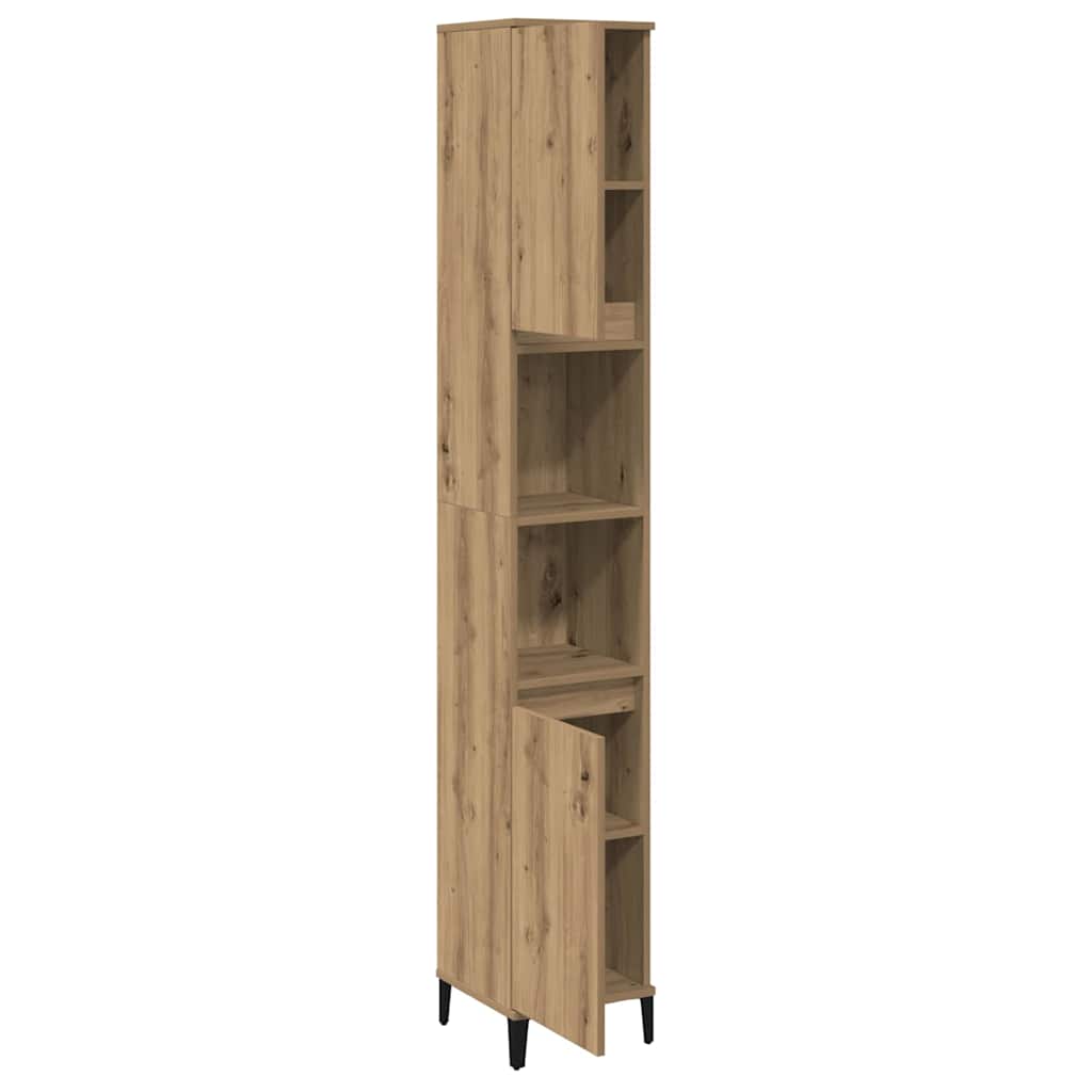 Badschrank Weiß 30x30x190 cm Holzwerkstoff