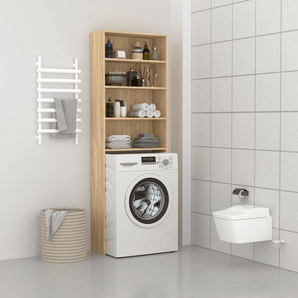 Waschmaschinenschrank Weiß 64x24x190 cm