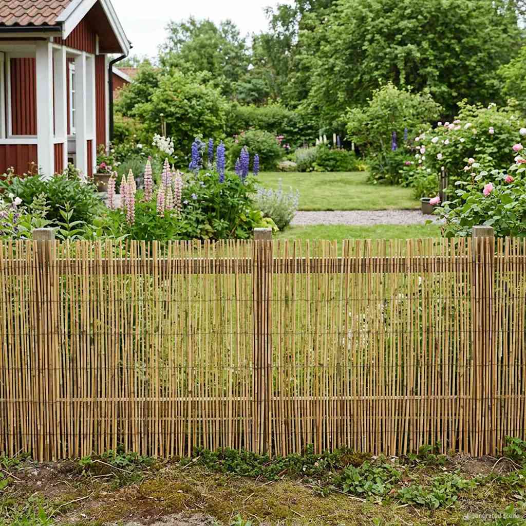 Gartenzaun Karbonisiert 500 x 100 cm Schilf