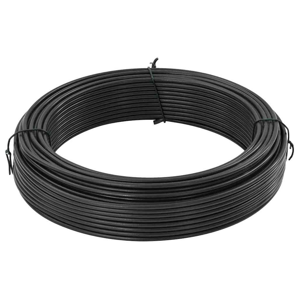 Zaun-Bindedraht 250 m 0,9/1,4 mm Stahl Schwarzgrün