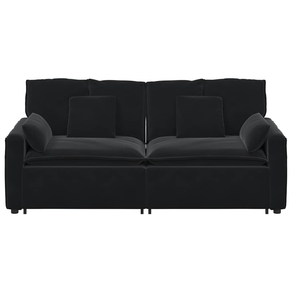 Modulares Sofa mit Kissen Blau