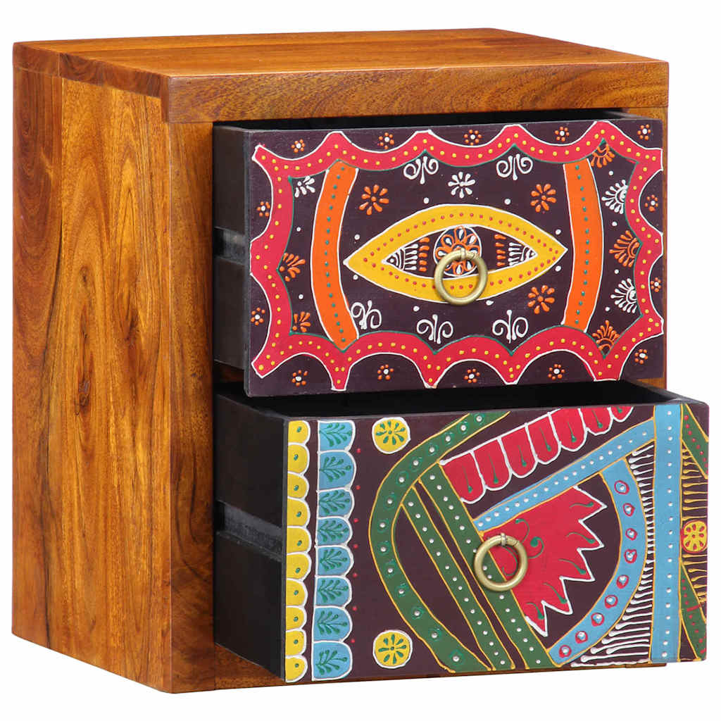 Nachttisch Braun 35 x 30 x 40 cm Massivholz Akazie