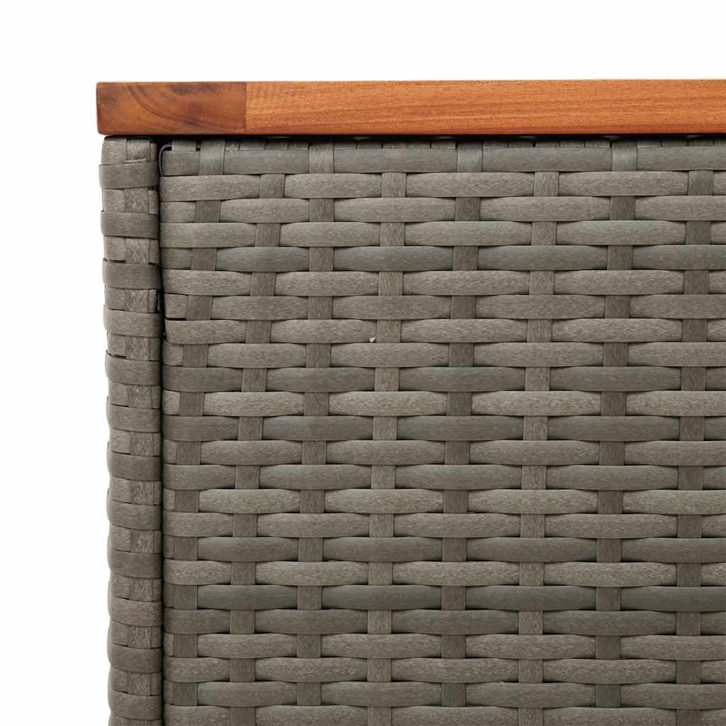 Garten-Beistelltische 2 Stk Schwarz 55x34x37cm Poly Rattan Holz