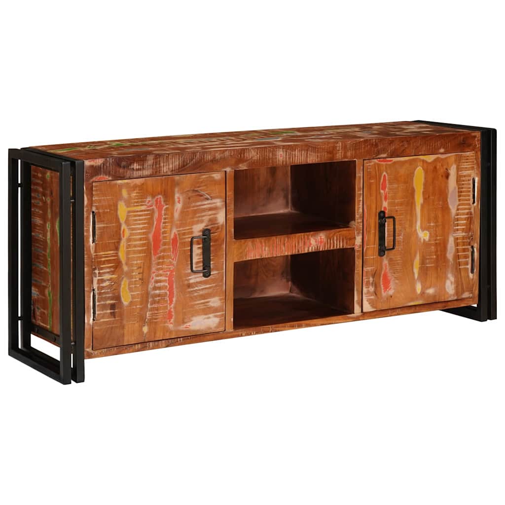 TV-Schränk mit Regal Braun 120 x 33 x 50 cm Massivholz Akazie