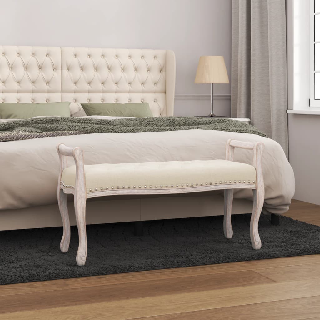Sitzbank Hellgrau 110x45x60 cm Samt