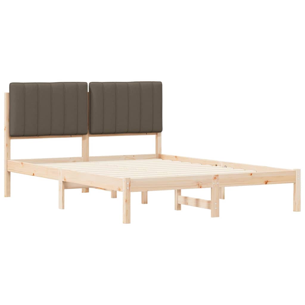 Bettgestell mit gepolstertem Kopfteil Hellgrau 200 x 200 cm