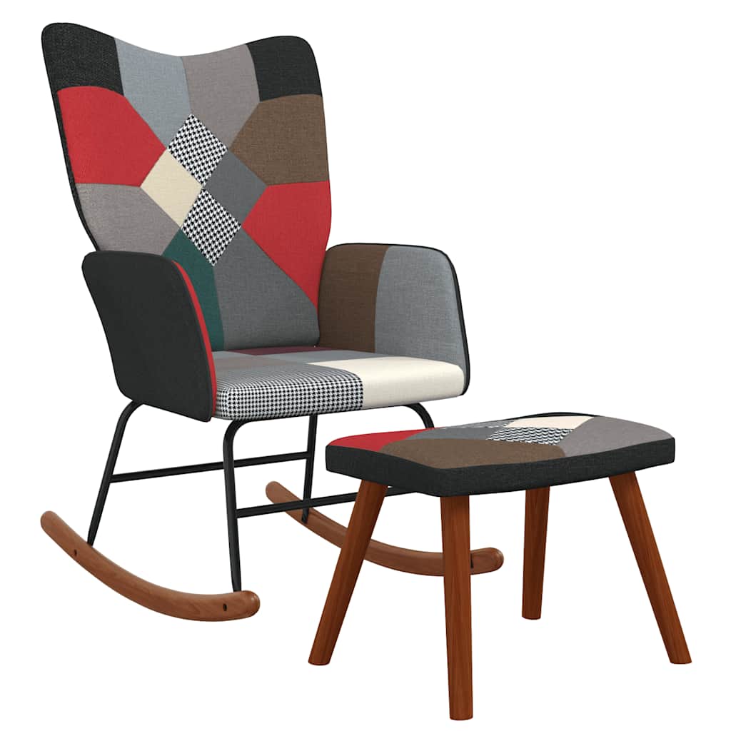 Schaukelstuhl Patchwork Stoff
