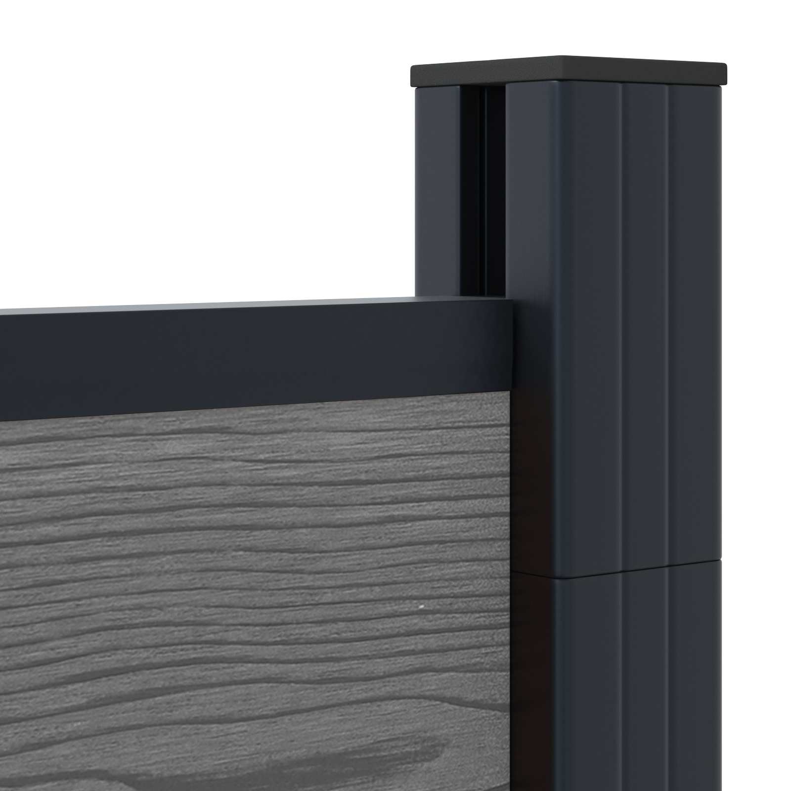 Zaunelement WPC 180x186 cm Schwarz