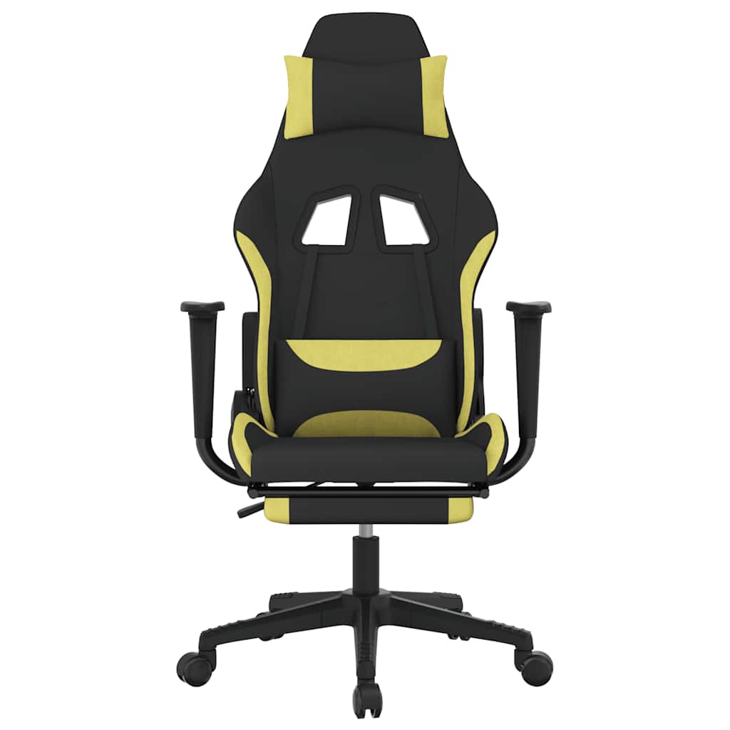Gaming-Stuhl mit Massagefunktion Schwarz und Creme Stoff