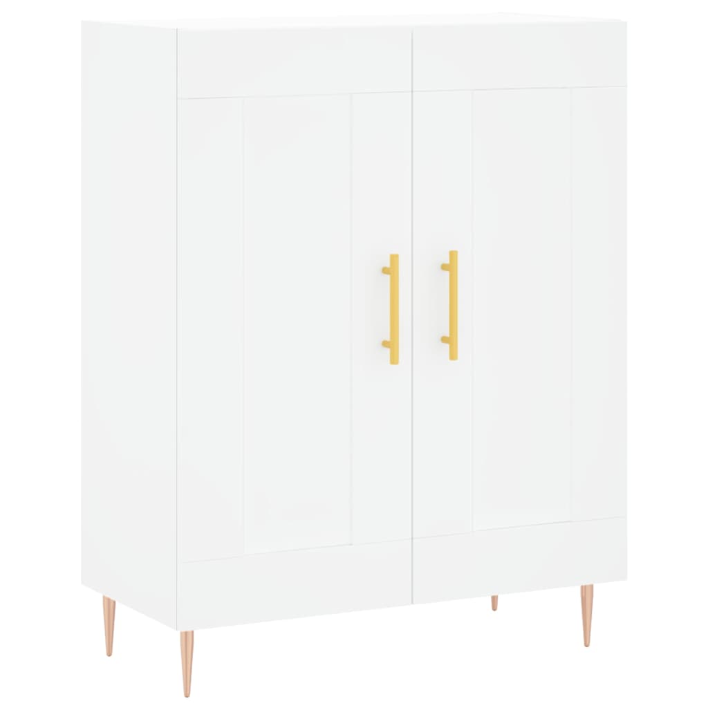 Highboard Hochglanz-Weiß 69,5x34x180 cm Holzwerkstoff