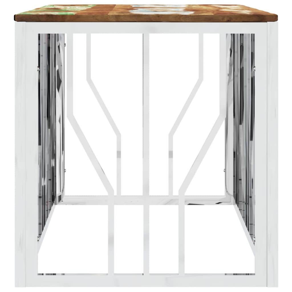 Couchtisch 110x45x45 cm Edelstahl und Glas