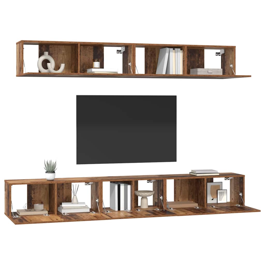 5-tlg. TV-Schrank-Set Weiß Holzwerkstoff