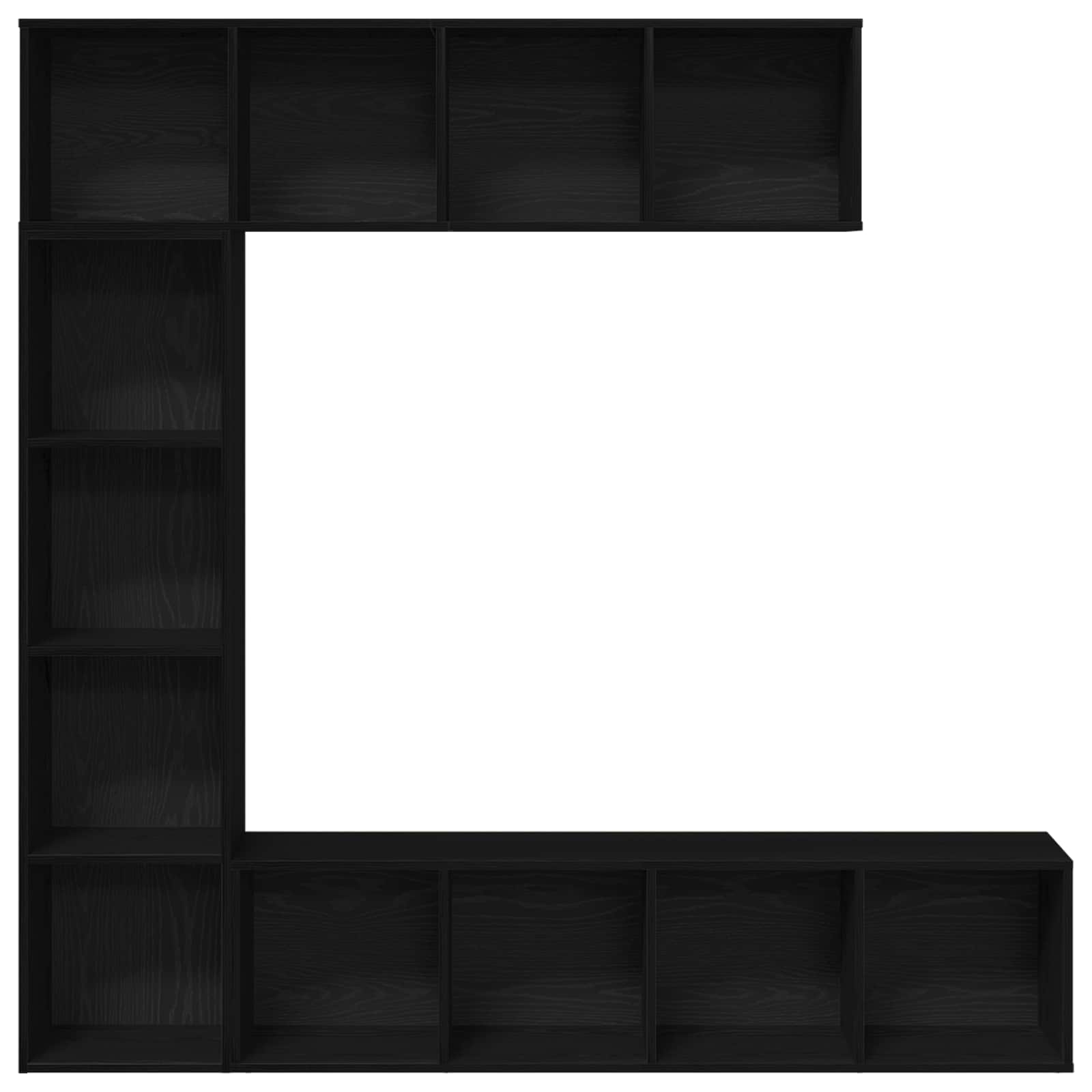3-tlg. Bücher-/TV-Schrank Set Weiß 180×30×180 cm