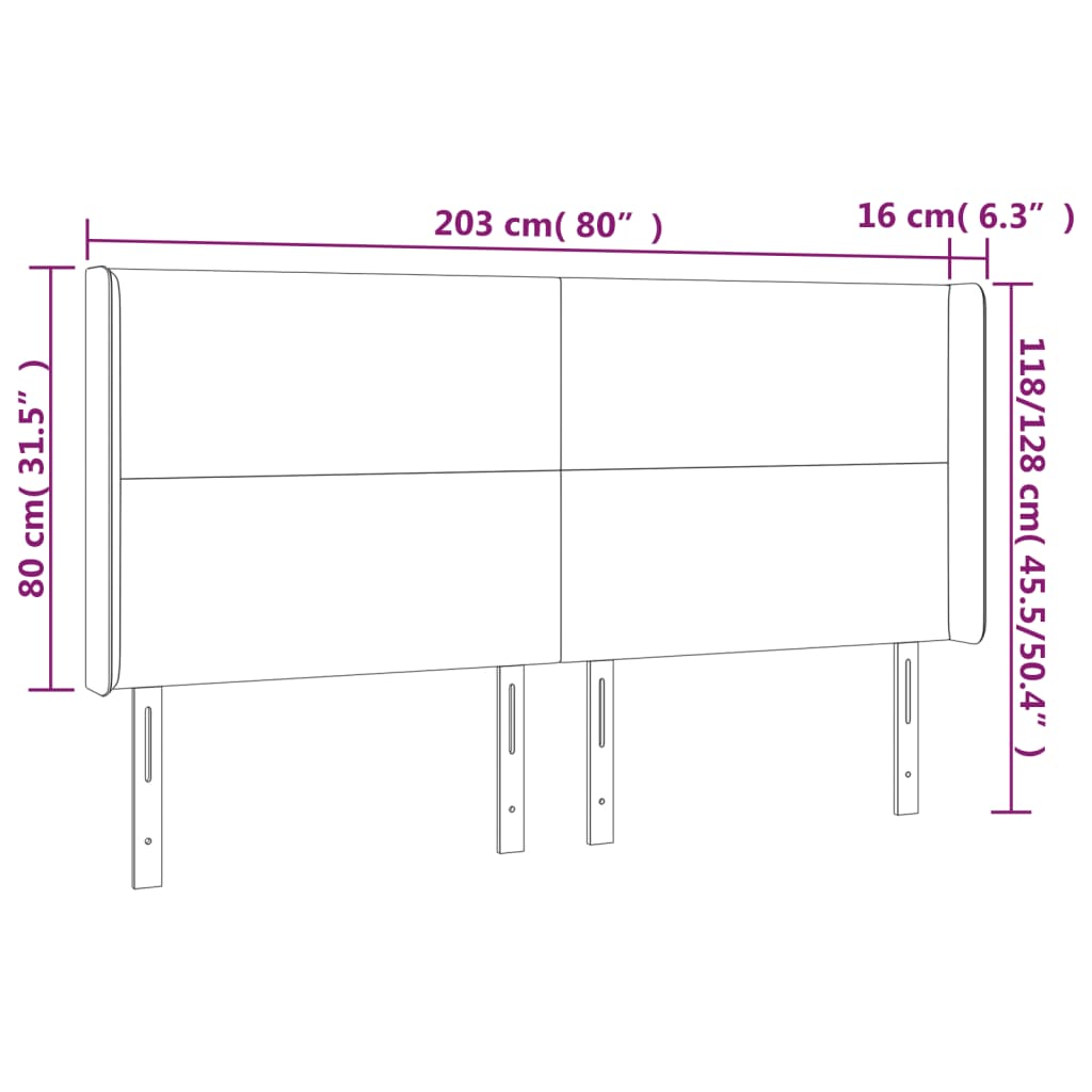 Kopfteil mit Ohren Creme 83x16x78/88 cm Kunstleder