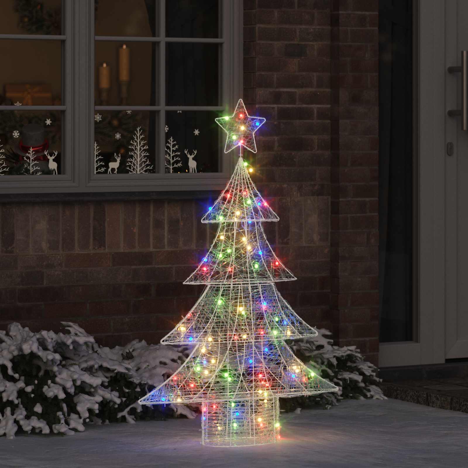 Weihnachtsbaum mit 100 LEDs Warmweiß 120 cm Acryl