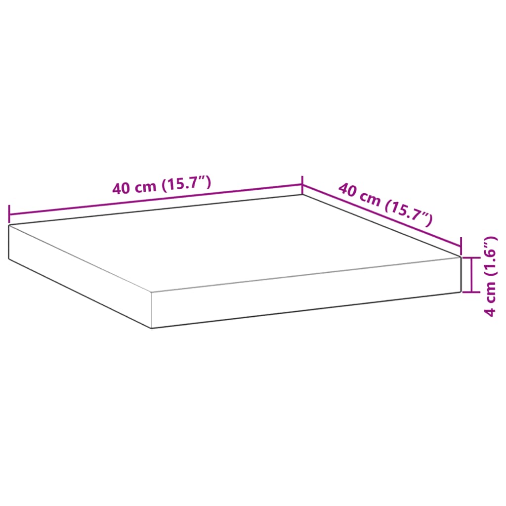 Tischplatte Rund Ø40x2 cm Massivholz Akazie