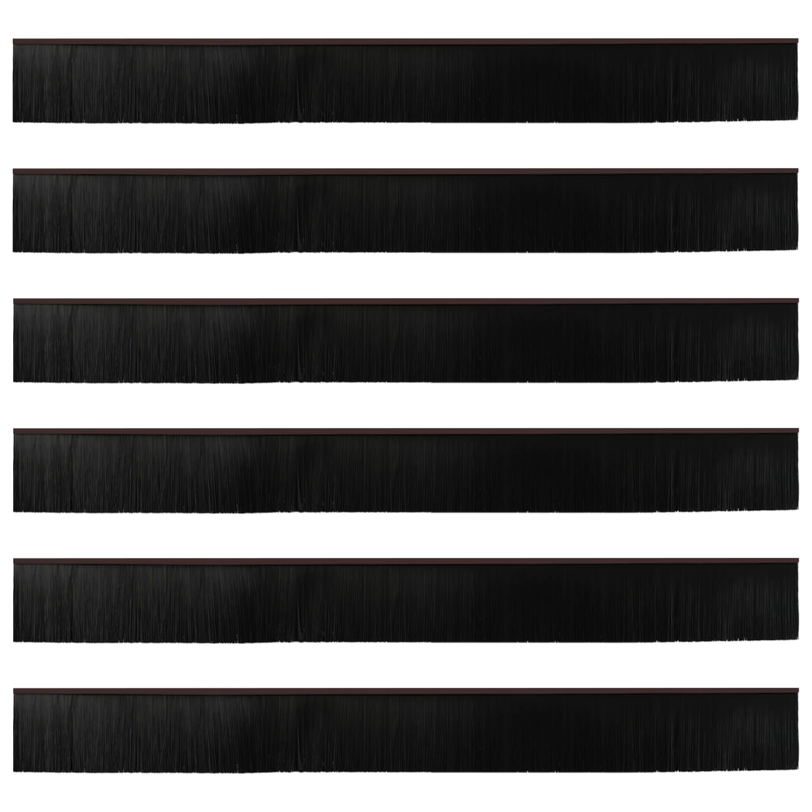 Selbstklebende Türbürstendichtungen 2 pcs Braun 100 cm