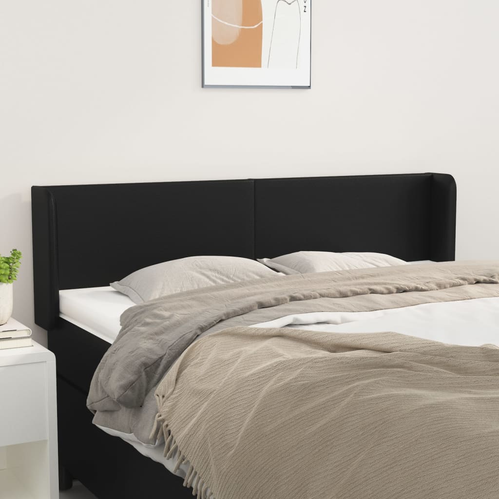 Kopfteil mit Ohren Creme 83x16x78/88 cm Kunstleder