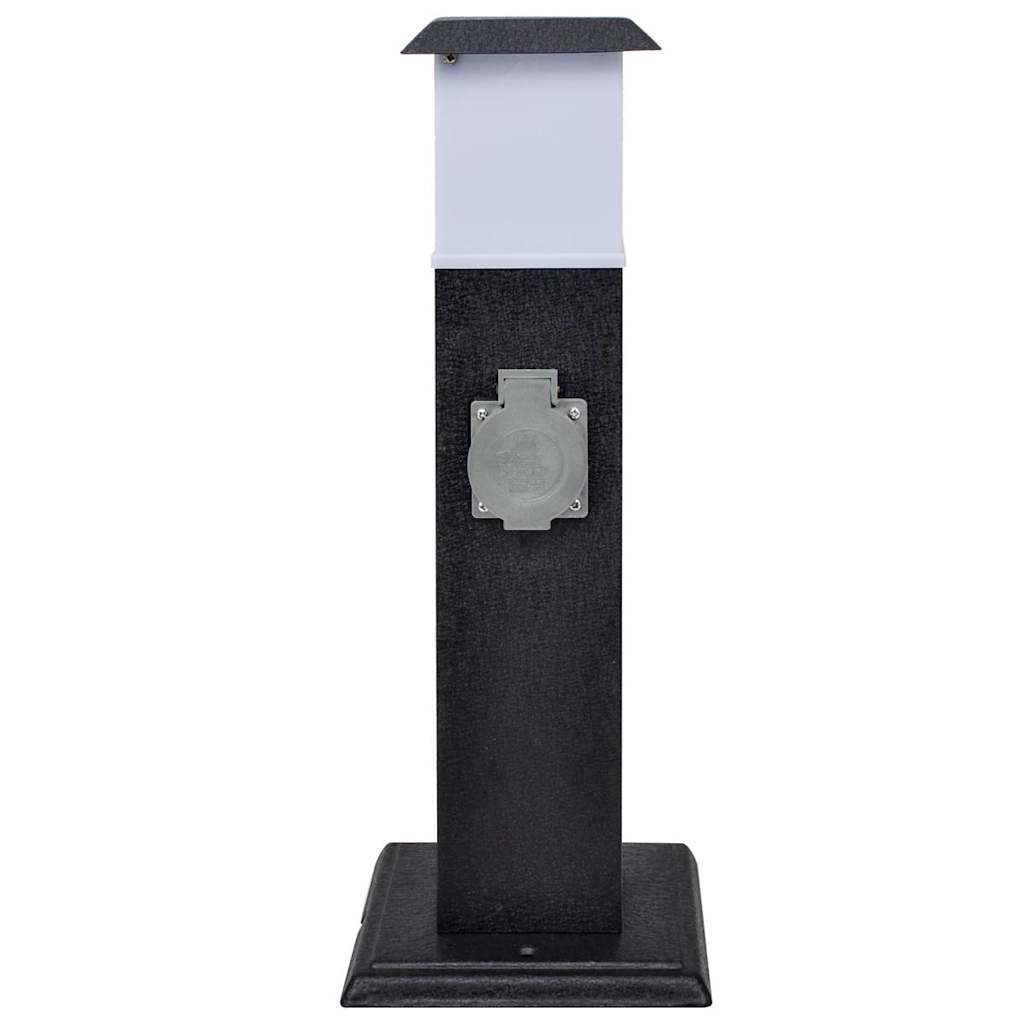 Außensteckdose mit Lampe und Erdspieß 2-fach 16x16x39,5cm