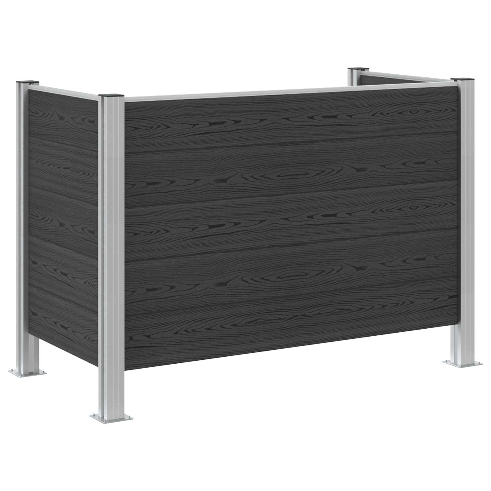 Mülltonnenzaun Braun 161 x 85 x 115 cm Aluminium und WPC