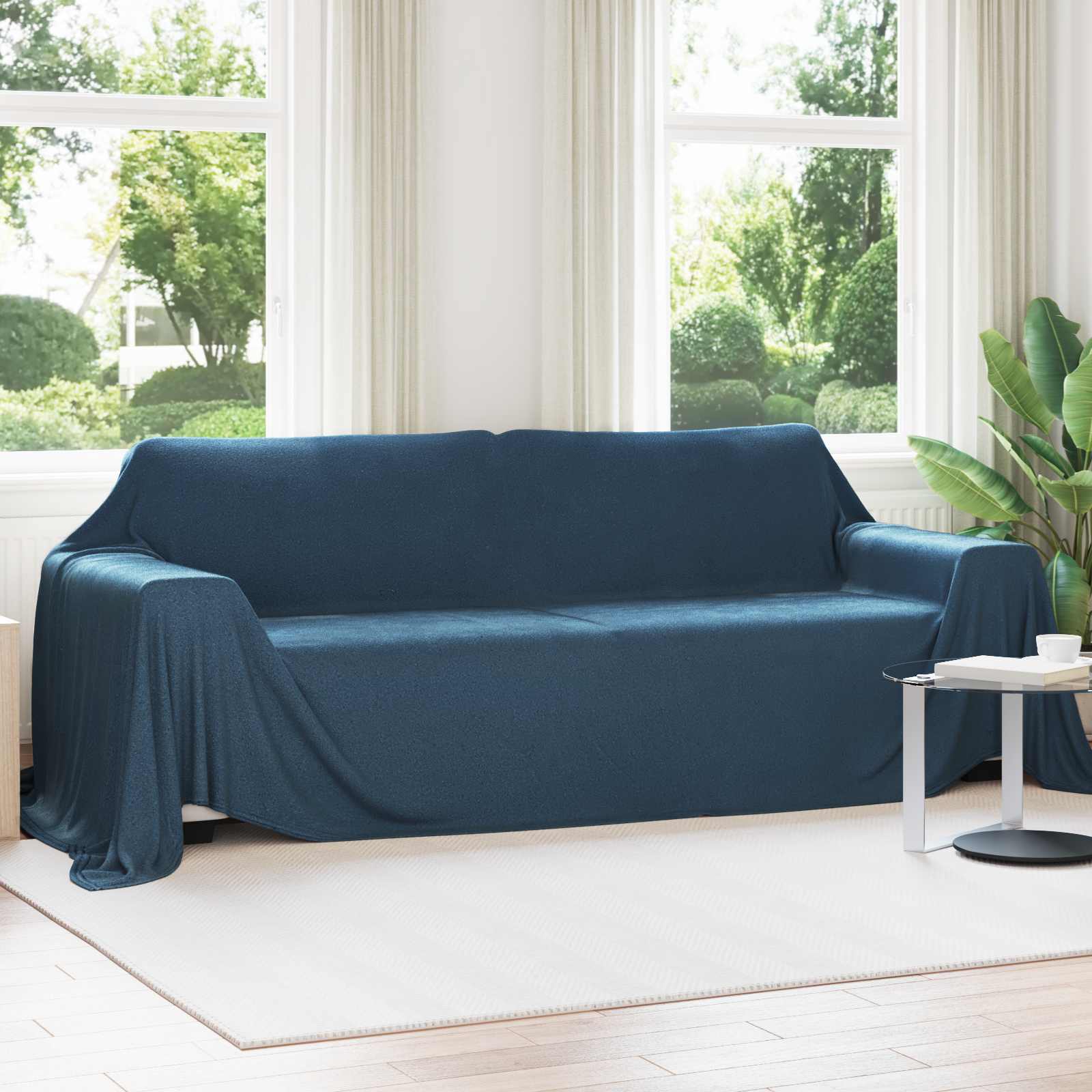 Überwurfdecke Creme 210 x 140 cm Fleece