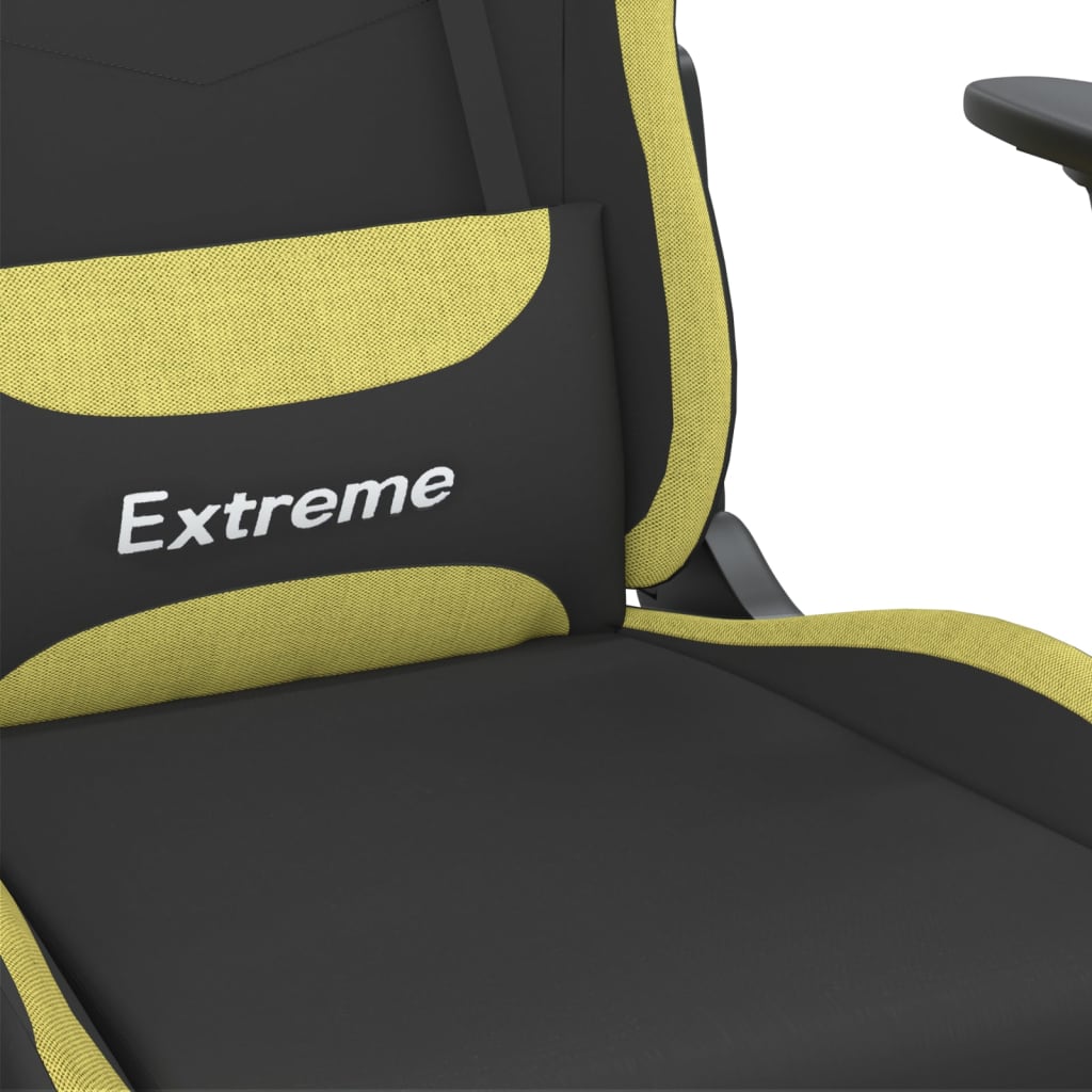 Gaming-Stuhl mit Massagefunktion Schwarz und Creme Stoff