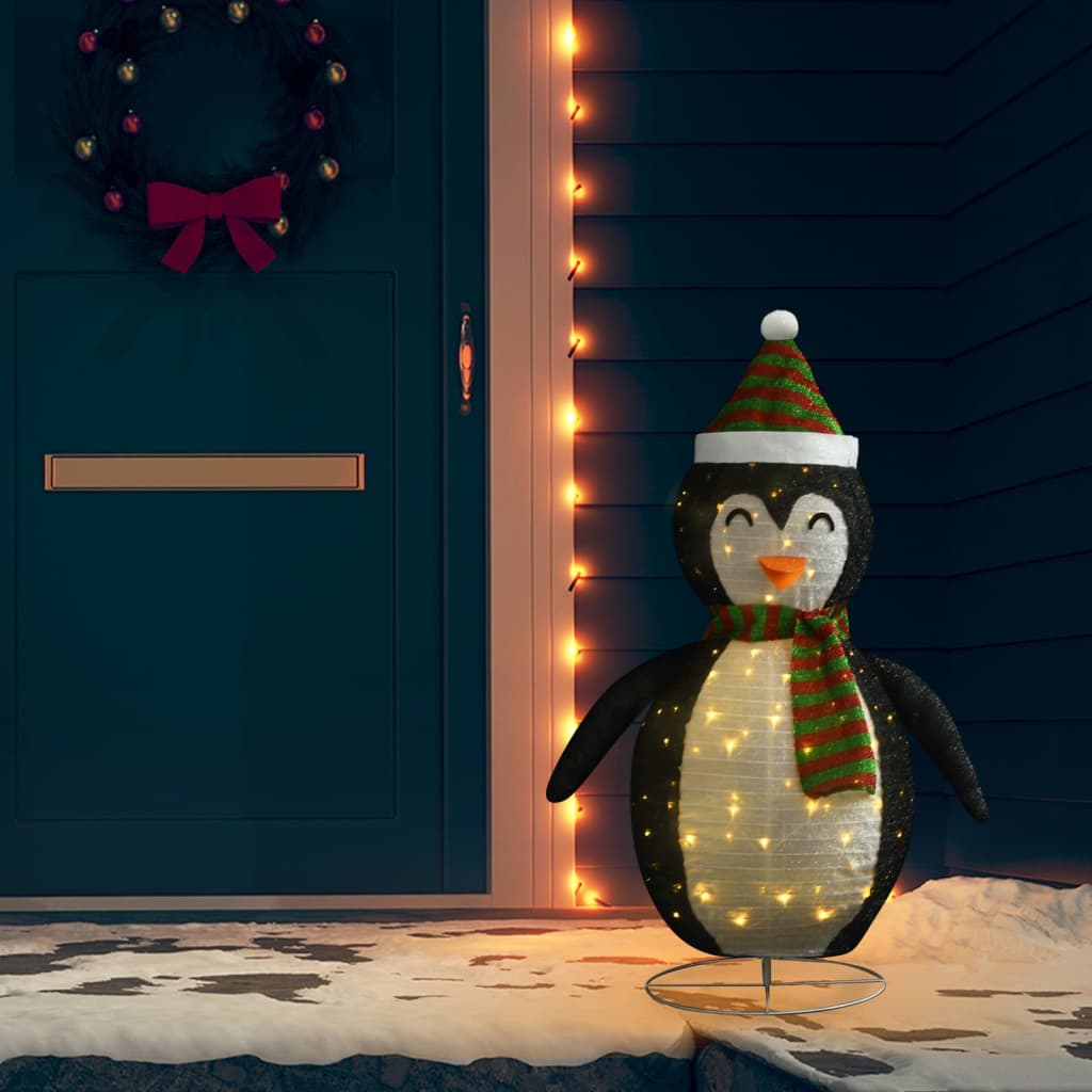 Weihnachtsdekoration Pinguin-Figur LED Luxus-Gewebe 60 cm
