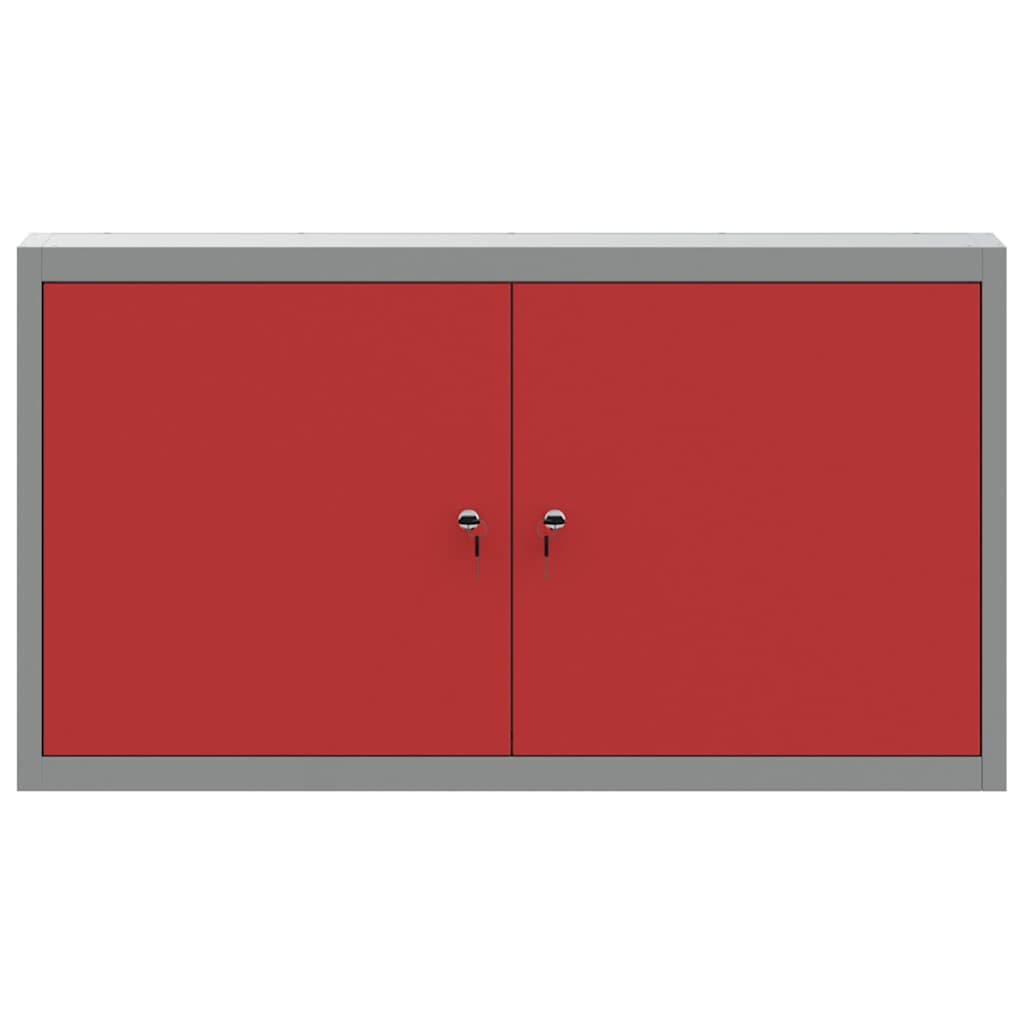 Werkzeugschrank mit Regal Schwarz und Grau 55 x 55 x 55 cm