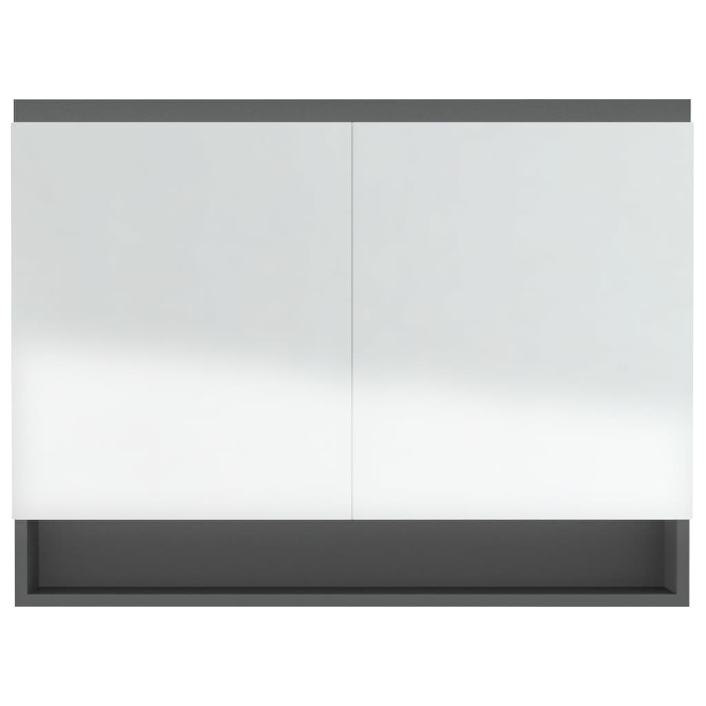 Spiegelschrank fürs Bad 80x15x60 cm Glänzend Schwarz