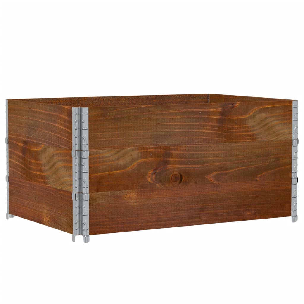 Paletten-Aufsatzrahmen Schwarz 80x60 cm Massivholz Kiefer