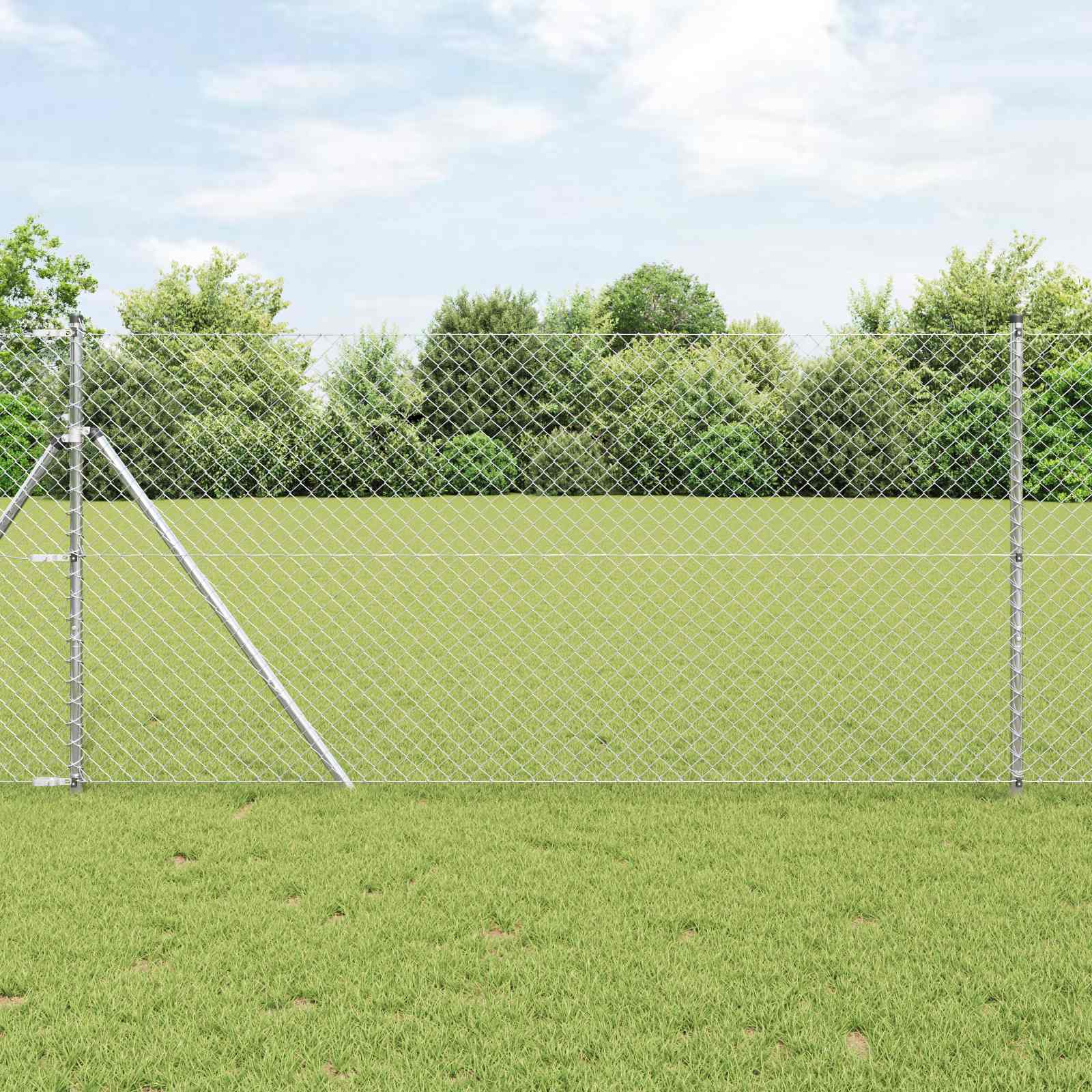 Maschendrahtzaun Verzinkter Stahl 15x1 m Silbern