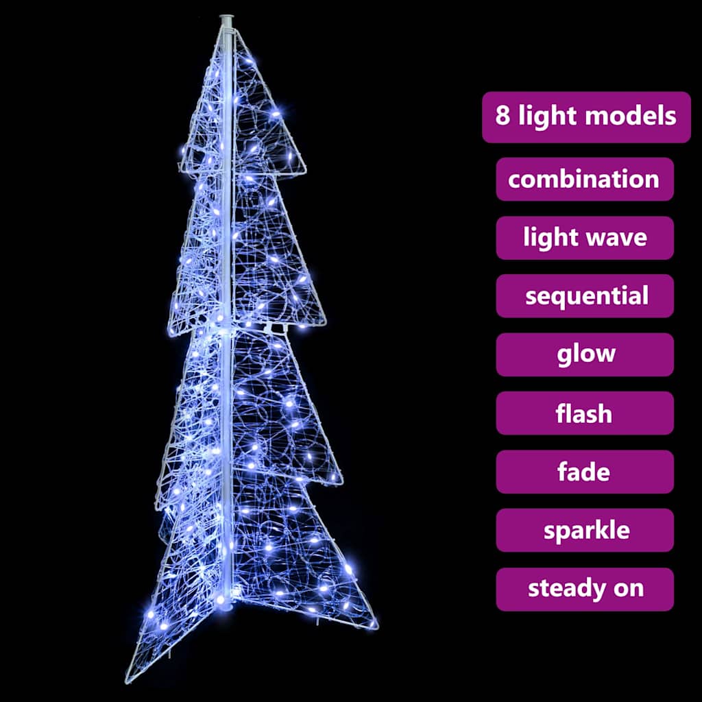 Weihnachtsbaum mit 100 LEDs Warmes Weiß 120 cm Acryl