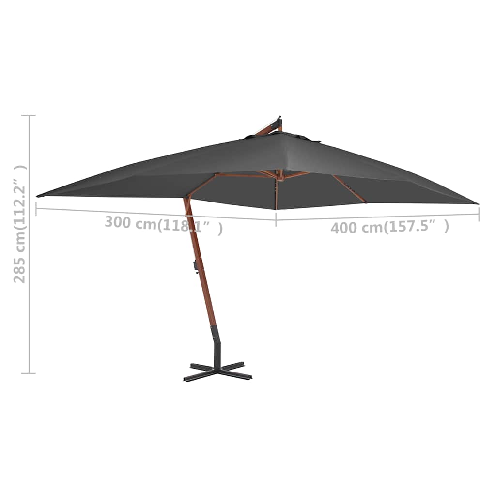Ampelschirm Melia 300x400 cm Grün